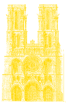 Laon, Kathedrale, Westansicht, Maßstab 1:500