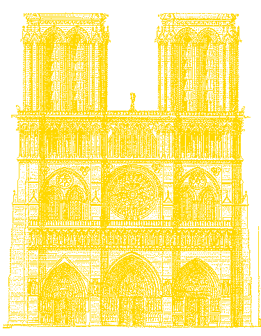 Paris, Kathedrale, Westansicht, Maßstab 1:500