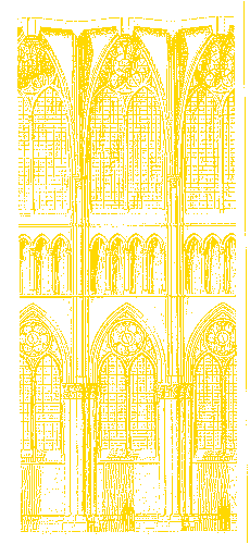 Reims, Kathedrale, Schnitt Langhaus, Ma&szlig;stab 1:300;
Klick: Bild 347kB!: Reims, Kathedrale, Langhaus, Pfeiler