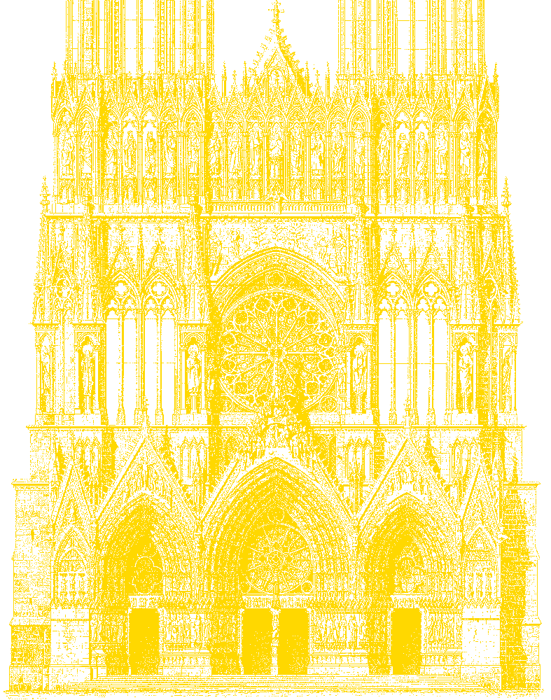 Reims, Kathedrale, Ausschnitt der Westfassade