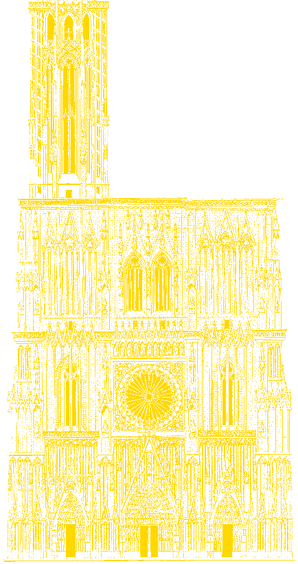 Stra&szlig;burg, M&uuml;nster, Westfassade, Ma&szlig;stab 1:500