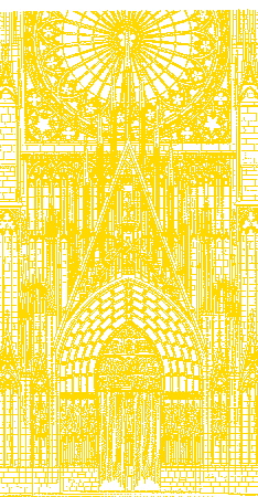 Stra&szlig;burg, M&uuml;nster, Westbau, Mittelportal mit Wimperg und Fialen;
Klick: Bild 463kB: Stra&szlig;burg, M&uuml;nster, Westansicht 1277, 1295