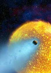 Ein Planet (HD 209458b) verdampft