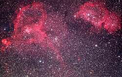 Herz-und-Seele-Nebel (IC 1805, IC 1808) im Sternbild Kassiopeia