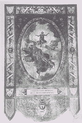 Klick: Bild 225kB: Vorderseite des Banners der Heiligsprechung