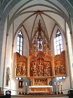 Klick: Der gotische Chor mit dem berühmten Altar des Meisters H. L. (Hans Loy)
274kB