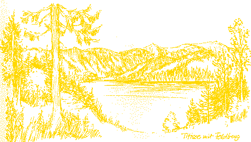 Titisee mit Feldberg;
 Grafik aus ,,Berge Nr. 19 - Schwarzwald 1986